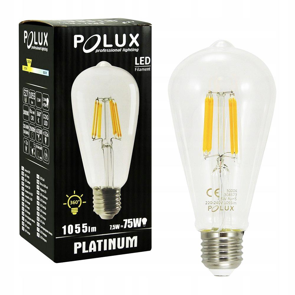 Decorative filament LED bulb ST64 75W E27 warm