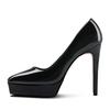 Fashion Sexy Thin Heeled Pumps for Women Platform Patent Leather Concise Super High Wedding Party Shoes 12CM 10CM Heel Height