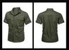 Summer 2026 Men's Military Style Loose Casual Cotton Short Sleeve Shirt
