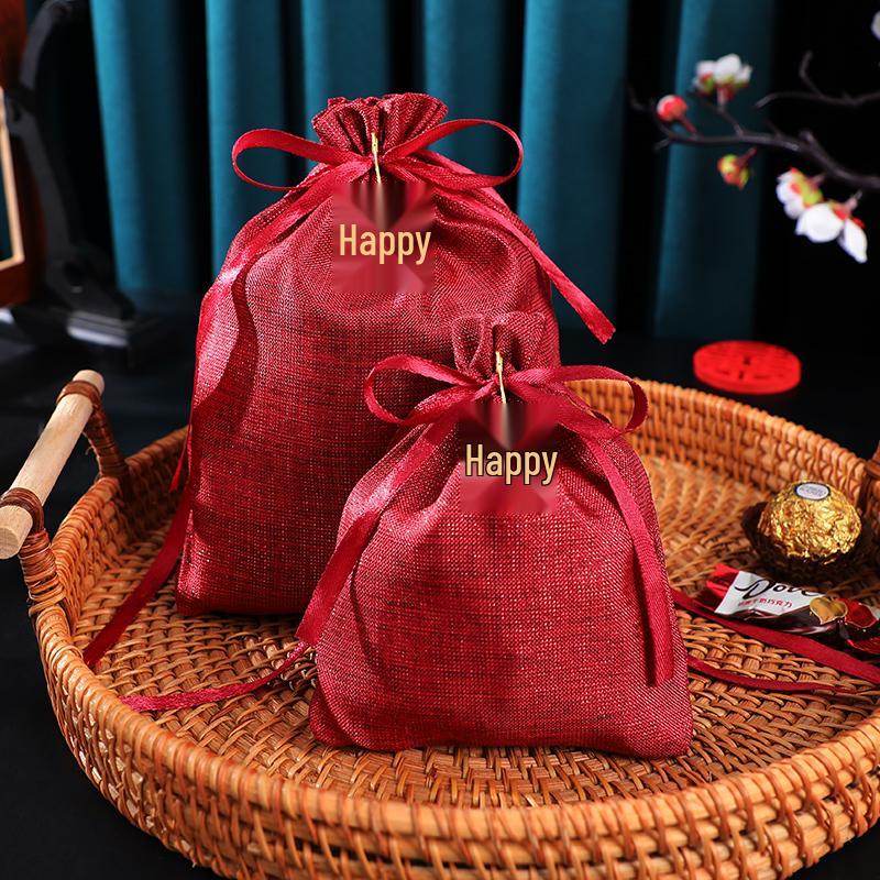 Personalized 2025 Chinese Fabric Wedding Favor Candy Bags