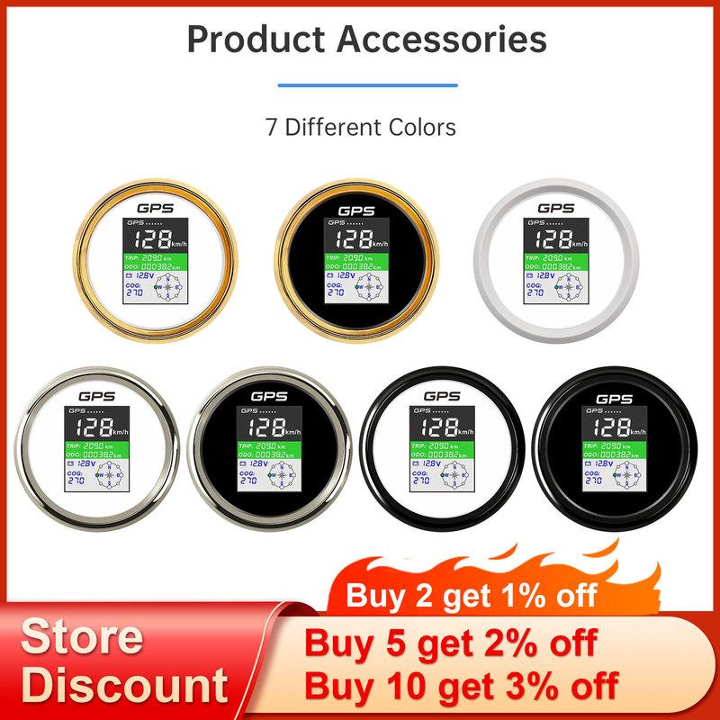 85mm Waterproof TFT Screen Digital GPS Speedometer Gauge MPH Knots Km/h Adjusted GPS Antenna for Boat Car Motorcycle Odometer