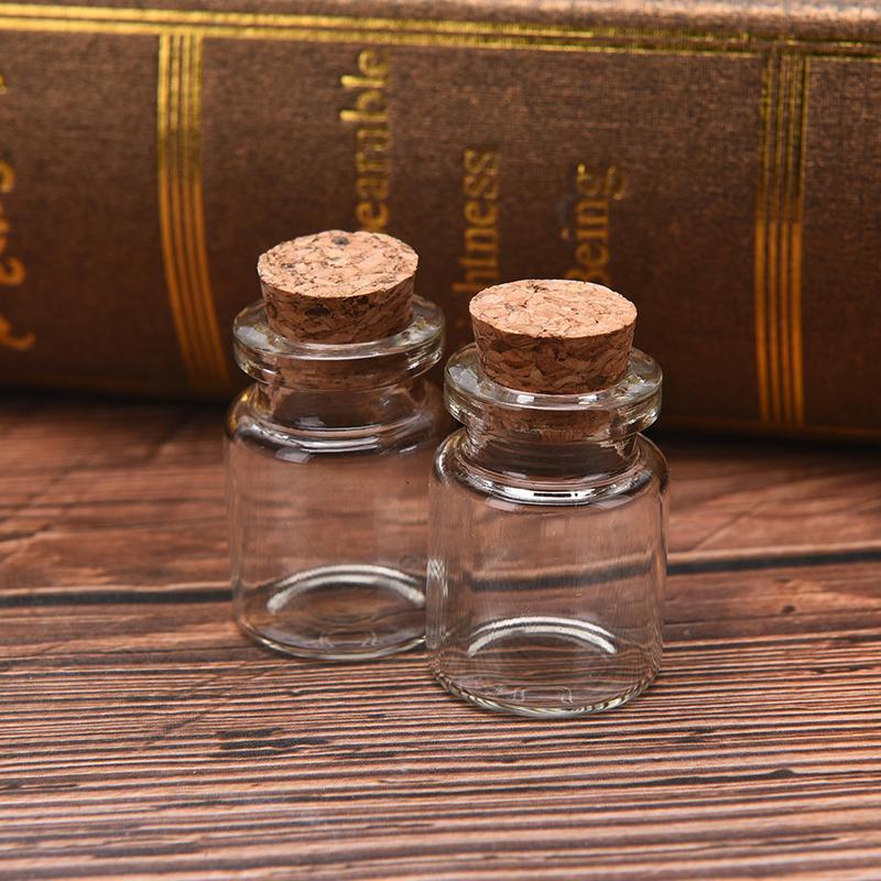 10Pcs Mini Glass Wishing Bottle With Cork Bead Jewelry Containers Diy Decoration