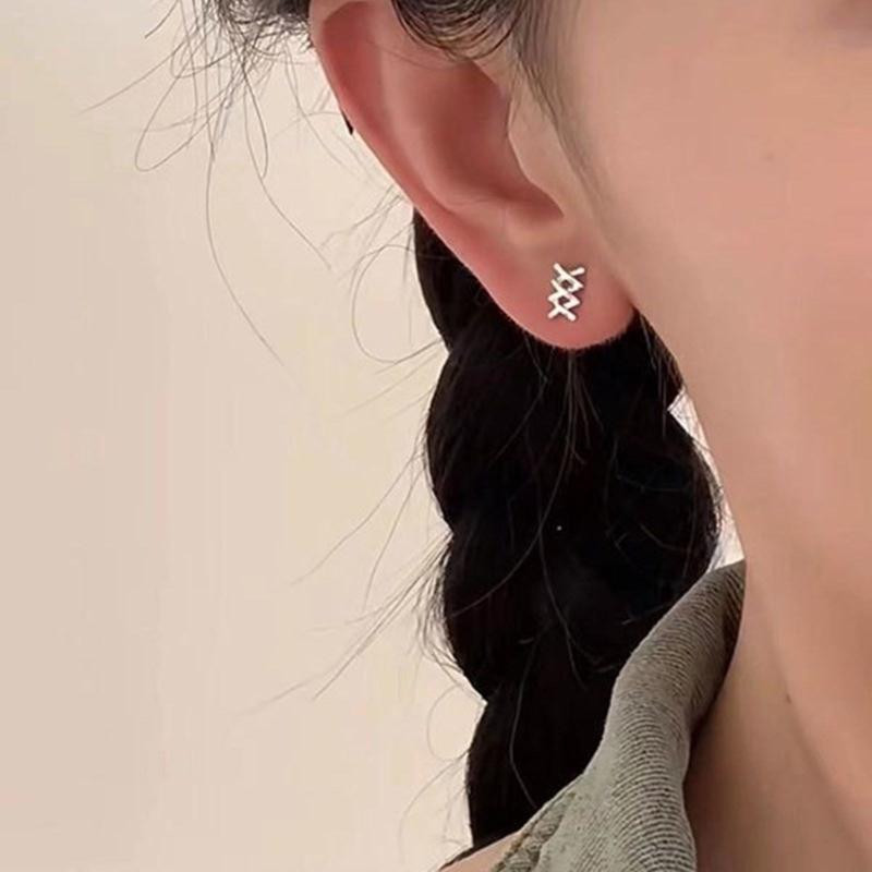 Bowknot Studs Earrings Minimalist Ear Rings Ear Piercing Ornament for Women Girl