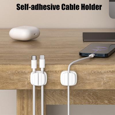 3 Pcs 3-in-1 Cord Organizer Spring Clip Holder Small Desk Cable Organizer Clips Adhesive Adjustable Wire Holder for Charger Wire