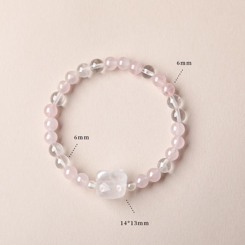 Aquamarine & White Crystal Beaded Bracelet: Fairy Summer Style for Girls, Sweet & Simple Fashion Hand Jewelry with a High-End Feel