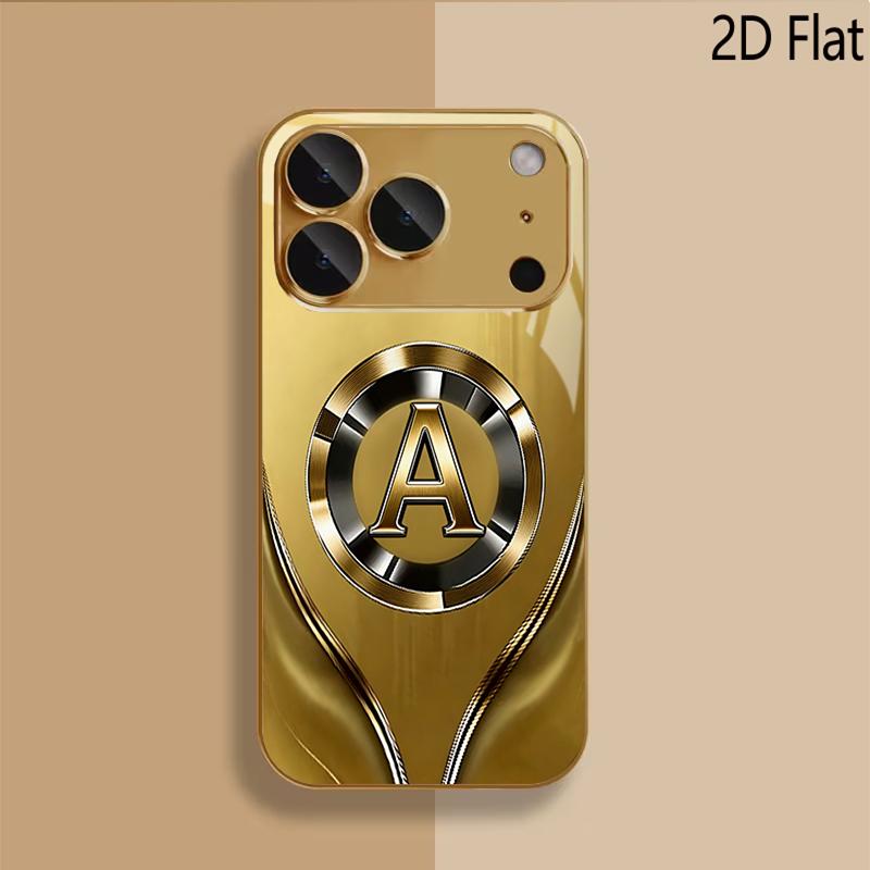 letter A print Patterned tempered glass design for iPhone16 17 Pro Max 15 14 13 12 11 ProMax Phone Case Camera Cover Shockproof