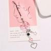 Phone Charm Pink Silve Bow Heart Star Keychain Pendant Key Chain Bag Phone Chain Cute Accessory for Girls Women Jewelry