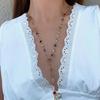 Fashion Colorful Crystal Chain Necklace for Women Simple Silver Color Long Y-shaped Clavicle Chain Necklace Party Jewelry Gifts