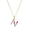 Colourful Crystal CZ 26 Capital Initial Letters Pendant Necklace For Women Gold Pendant Necklace Initial Jewelry