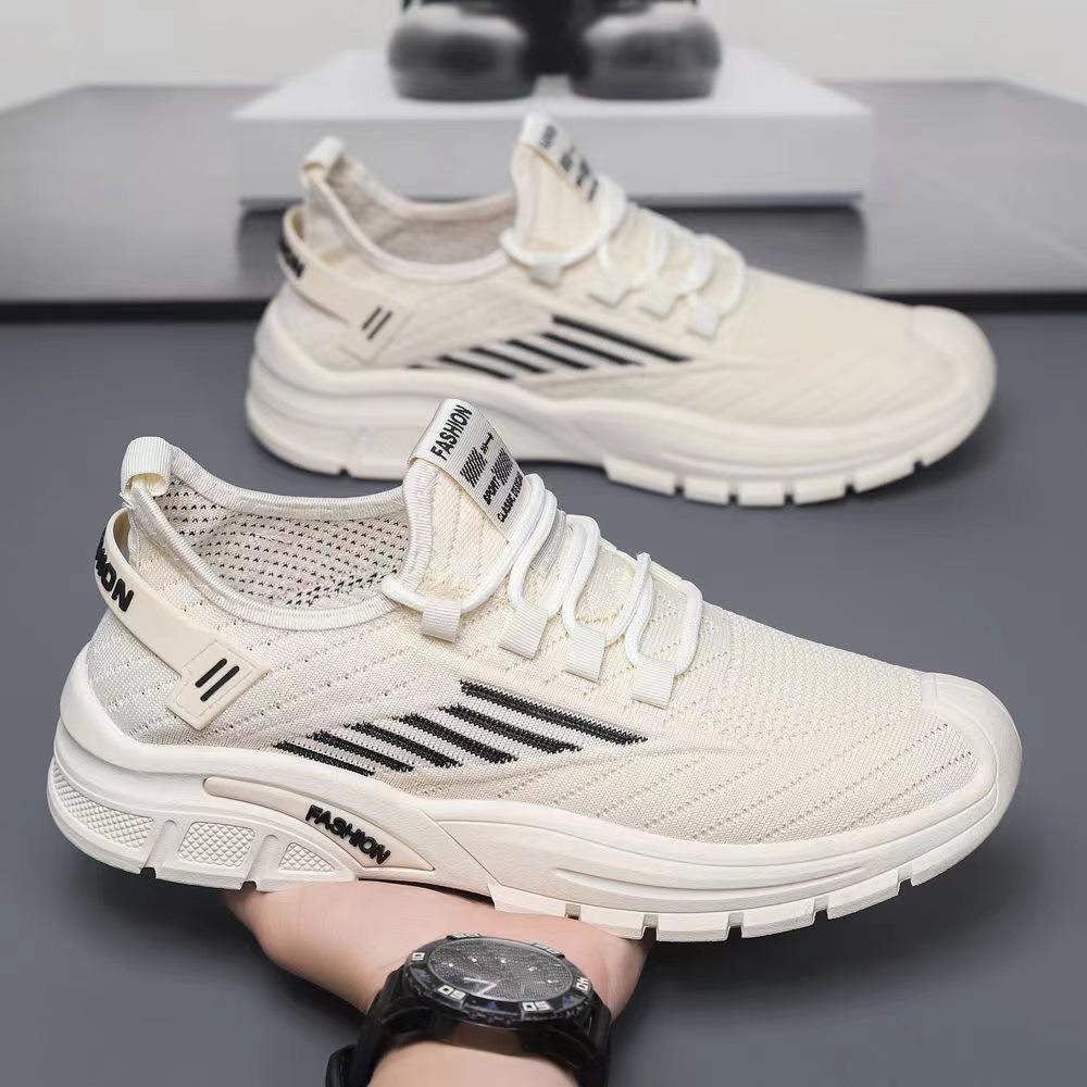 Men's Shoes Summer Fly-woven Breathable Sports Casual Shoes Soft Sole Light Lazy Shoes