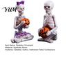 Halloween Party Props 2Pcs/Set Couple Skeleton Statues, with Pumpkin Figurines, Men Spooky Home Decor Women Ornaments for Table Mantel Shelf