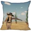 Bedroom Home Office Decor Pillowcase Square  Funny Cat Animal