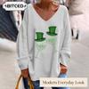 Women's Fashion Casual Long Sleeve V-Neck  Blouses & Shirts