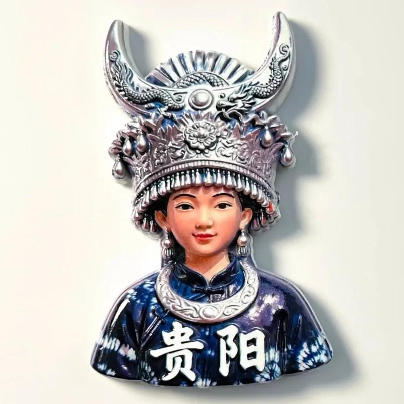 China Souvenirs Chinese New Year Lantern Fridge Magnets Hangzhou Leifeng Tower Guiyang Fenghuang Ancient Town Fridge Stickers