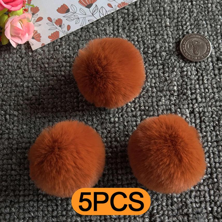 5pcs 4cm 5cm Faux Fur Pompom Fluffy Soft Balls DIY Hair Ball Pom Pom for Handicrafts Handmade Sewing Crafts Materials