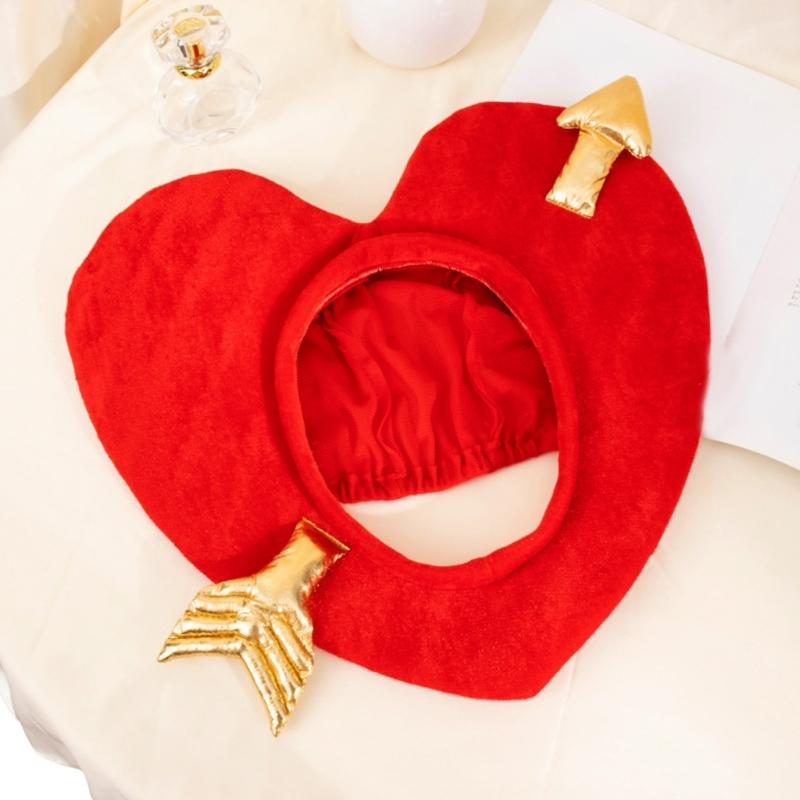 Novelty Love Heart Headcover Hat Breathable Festival Gathering Hat Party Supply