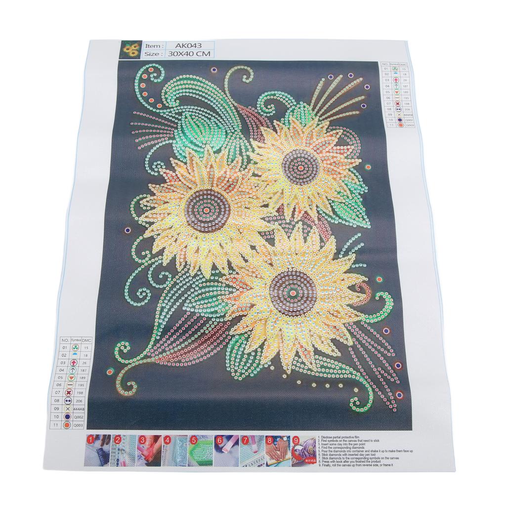 Rhinestone Painting Kit Sunflower Pattern Shiny Exquisite DIY Home Wall Decoration 5D Painting Art