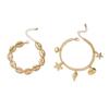 Bohemian Gold Starfish & Shell Double Layer Beach Anklet