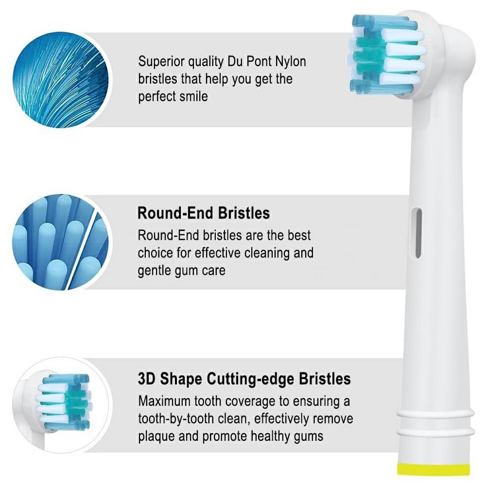 8Pcs Replacement Brush Heads for Electric Toothbrush Deep Clean Soft Bristles Heads for Home Use