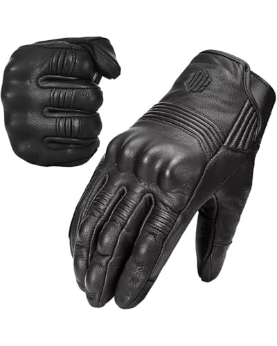 

ILM Motorcycle Gloves, Genuine Leather (Goatskin), Flexible, Smartphone Compatible, Touch Screen, Outdoor, Motorcycle Gloves, Leather Gloves, Har