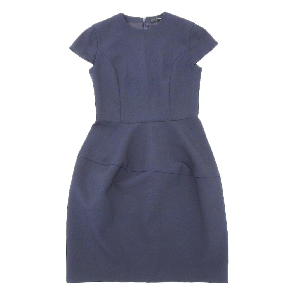 YOKOCHAN YOKO CHAN Yoko Chan Polyester X Rayon Short Sleeve Midi Dress Women's Dark Navy Size 36 YCD-121-747 Dress 36 Dark navyUsed