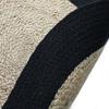 FUNNY JUTE - Tapis salon ou chambre en jute naturel rond diamètre 90 cm - Bord Noir