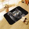 VIKAMA Cartoon Cute Kitten Carpet Black Stain-Resistant Floor Mat Doormat Soft Rug For Bedroom Carpet For Live Room Bathroom Mat