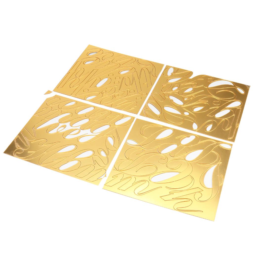 Autocolant de perete cu oglindă pentru sufragerie, acrilic autoadeziv, autocolant decorativ pentru scări, auriu