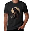 Samurai Cat Tshirt Graphic T Shirt Vintage Aesthetic Clothing Graphics Heavyweights Black Tshirts For Unisex