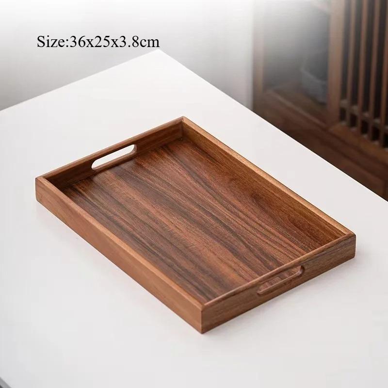 South American Walnut Wood Tray Rectangular Tray Tea Tray Household Tea Cup Storage Dessert Tray Restaurant Hotel Kitchen Decors