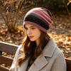 Slouchy Hat for Women Women's Geometry Print Hat, Casual Soft Stretch Skull Versatile Lazy Style Hair Tie Cap, Warm Cancer Chemo Headwear, Outdoor