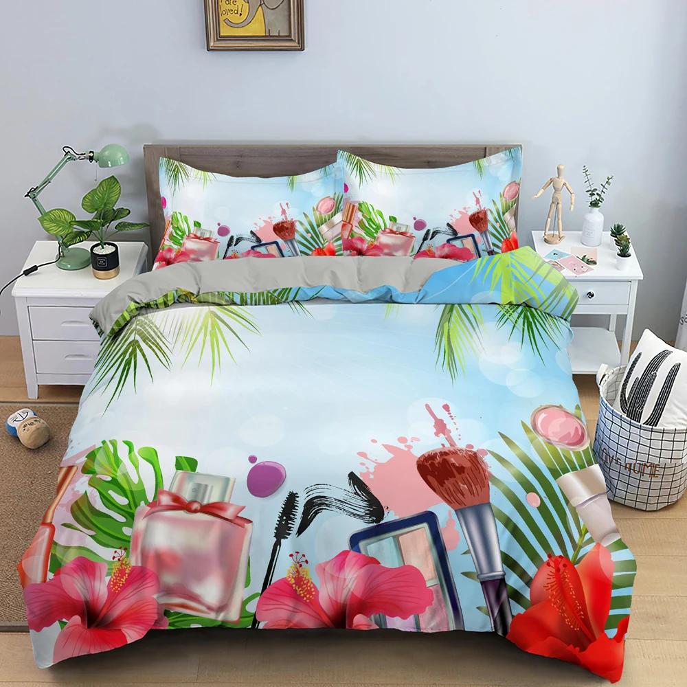 

Comforter Makeup Lipstick King Queen Double Size Shiny Fashion Women S Cosmetics Bedding Set Girl S Soft Polyester Comforter (quilt)-EU Single(135*200cm)3pcs