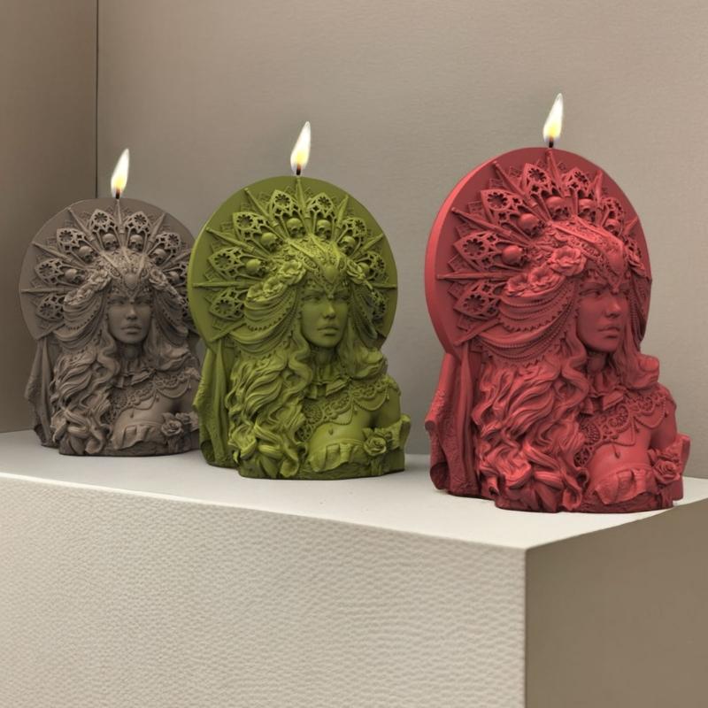 3D Sculpture Resin Mold Goddess Statue Resin Silicone Mold, for Making Vase Gypsum Ornament Home Decorations