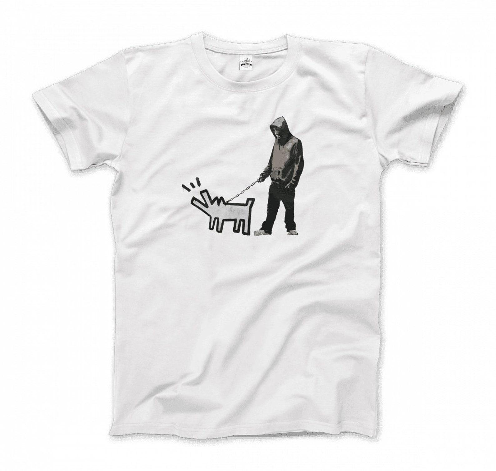 Banksy Dog Walker Artwork T-Shirt 3XL