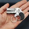 1Pcs Mini Keychain Metal Rubber Band Gun Game Toy Gun Launcher Children's Simulation Pistol Toys Gifts Pendent