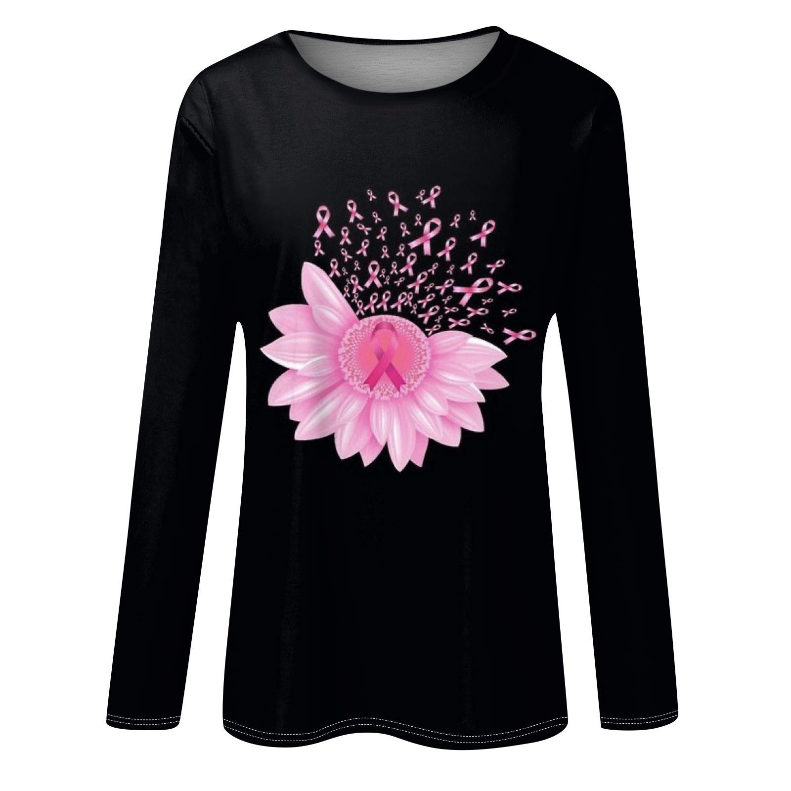 Женская модная повседневная футболка с круглым вырезом и длинным рукавом в стиле ретро — фото 5