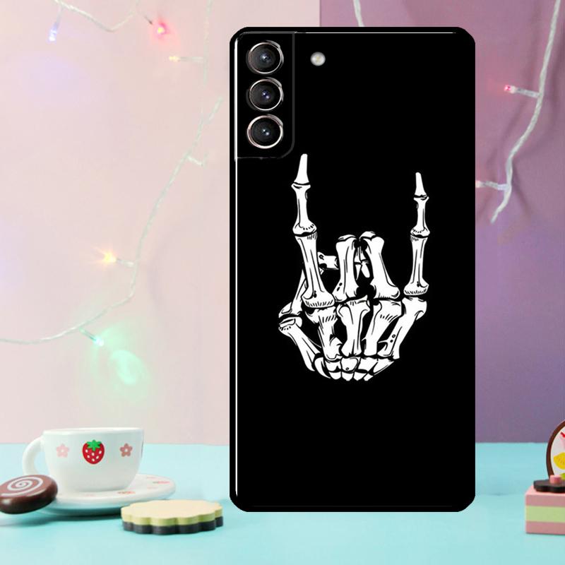 Rock Roll Skull Phone Case For Samsung Galaxy S25 Ultra S20 S21 S22 S23 S24 Plus S9 S10 S24 FE S25 FE Cover