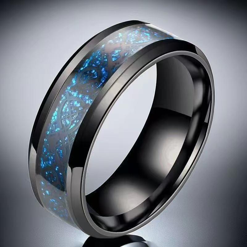 Men's 8mm Retro Titanium Steel Ring: Light Luxury, Niche Design