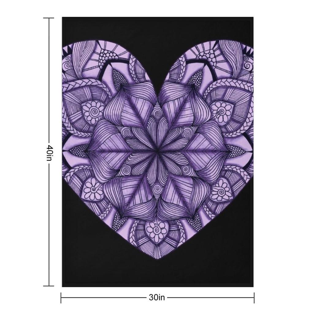 Purple Heart Throw Blanket Christmas Gifts Soft Plaid Hairys Single Blankets