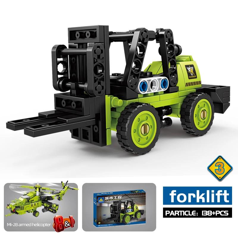 8 In 1 Mi 28 Armed Helicopter Building Blocks City Engineering Vehicle Deformation Bricks Boys Toy Holiday Gifts For Children