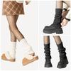 Women Ribbed Knit Leg Warmers, Slouchy Knee High Boot Cuffs, Stretch Knitted Leg Covers for Yoga Ballet Dance Fitness Autumn Winter