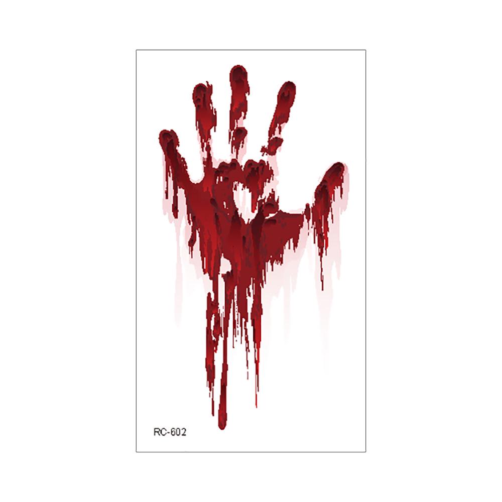 Vodotěsné Halloweenské dočasné tetovací nálepky: Realistické jizvy po krvi a noži pro hororový make-up.