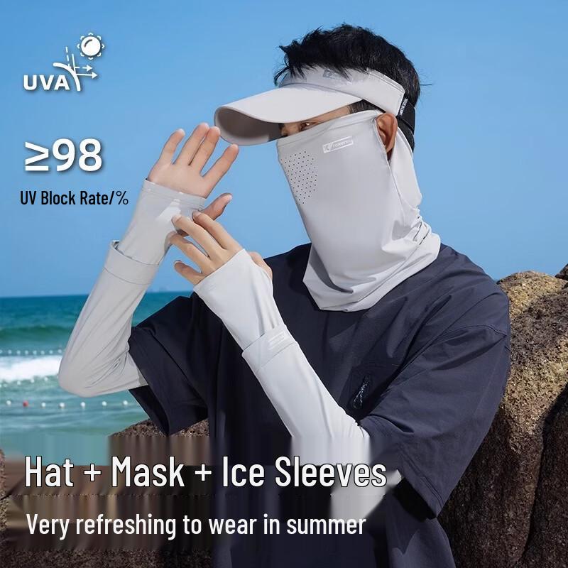 Men's Outdoor UV Protection Hat & Mask Set