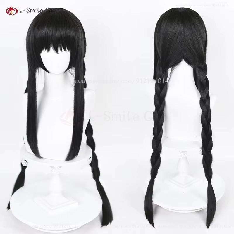 Anime Wigs Akemi Homura Cosplay Wig 90cm Long Black Twisted Braid Hair Halloween Women Party Wigs + Wig Cap