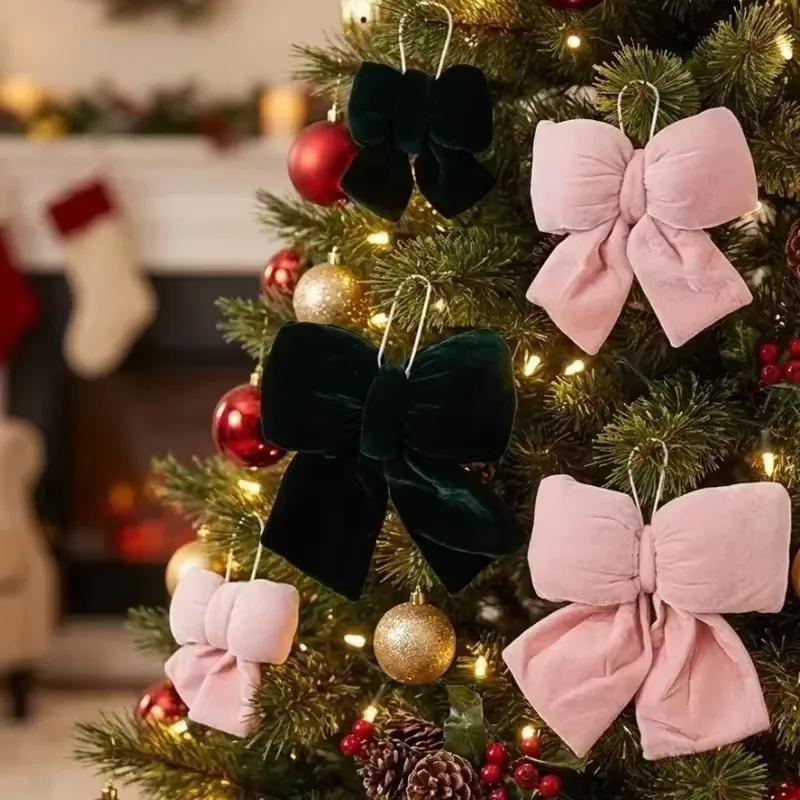 S/M/L Christmas Velvet Bow Pendant Wall Large Bowknot Decor Wedding Party DIY Craft Bowknot Gift Festival Atmospheric Decoration