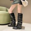 Fashion Knee-high Square Heel Modern Boots Autumn Slip-on Ladies Shoes on Sale 2025 High Quality Pointed Toe High Heel Punk Women Boots