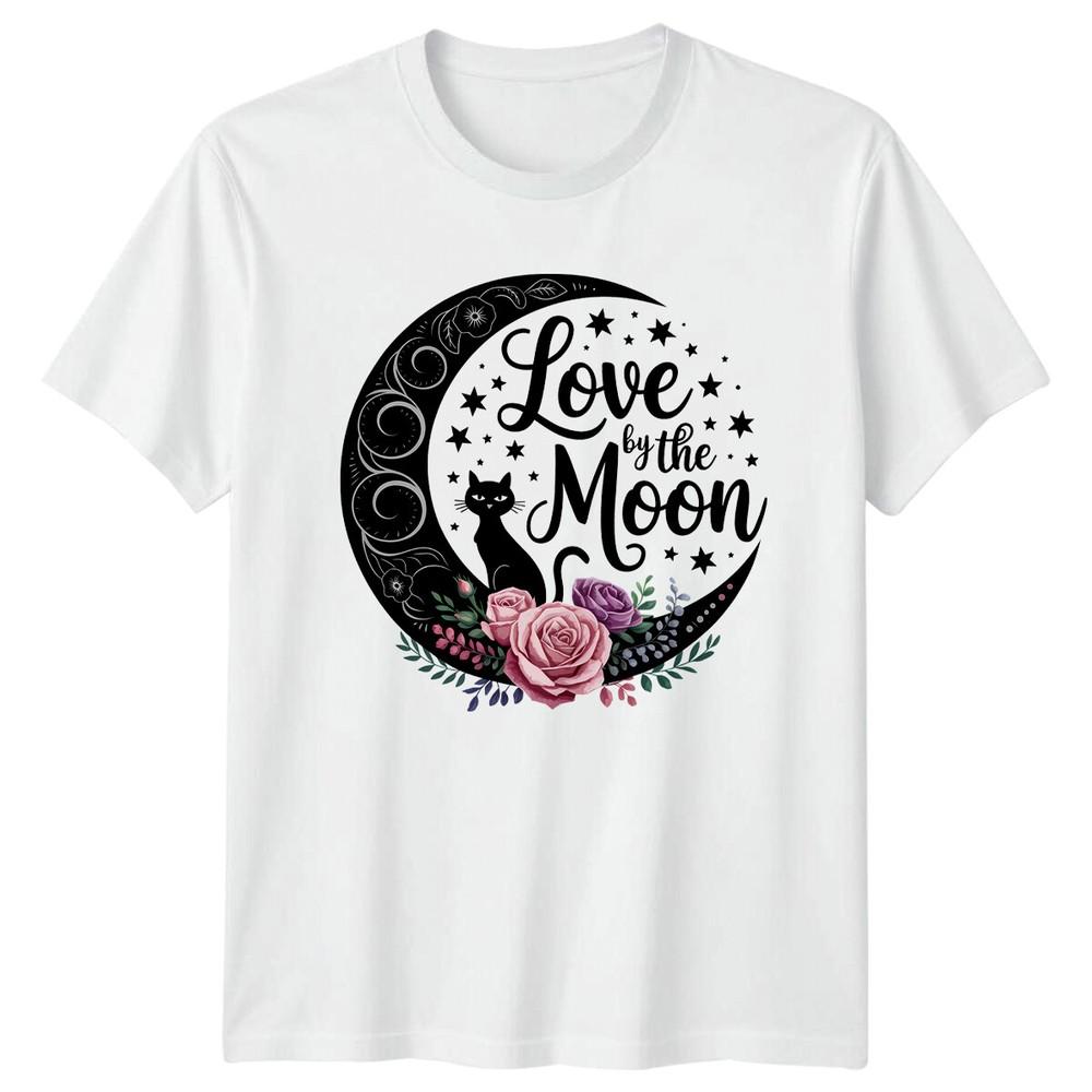 Love By The Moon Cat Boho Celestial Magic TShirt S
