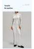 Women's Autumn & Winter Stand-up Collar Yoga Jacket, Waist-cinching Slim Fit, Long-sleeve, Outdoor Sports, Double-stitched Color-block Design.