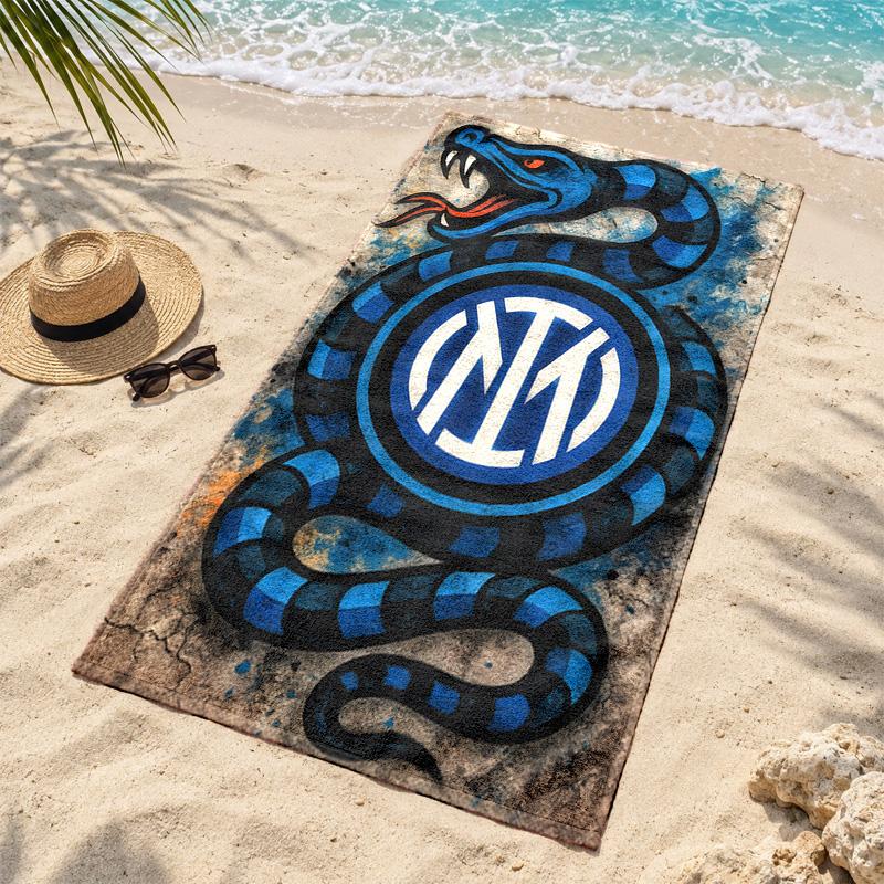 Inter Milan Beach Towel Quick Dry Sand Free Lightweight Beach Towels for Travel Swimming Camping
