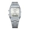 Casio AQ-230A-7A Silver Analog-Digi Watch, One Size, Silver Bracelet